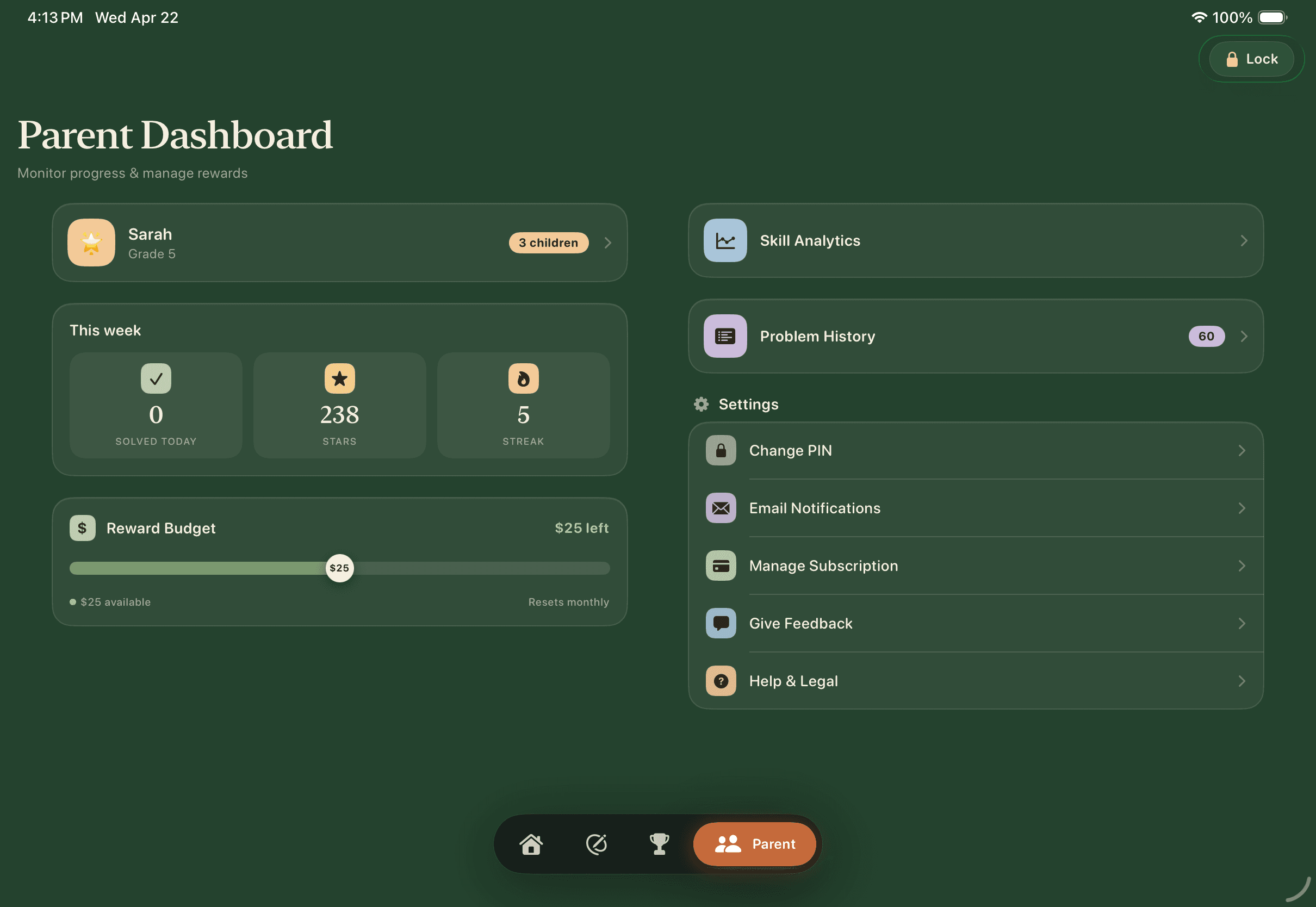 Dex Parent tab